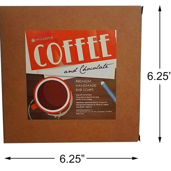 NIB Coffee And Chocolate Premium Handmade Soap Gift Set. Handmade. 4 Bars, 5-oz - Picture 2 of 6